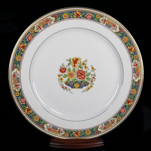 8 ~ T&V Limoges Dinner Plates Orange Yellow Green Blue Floral Border TRV76 - Picture 8 of 9