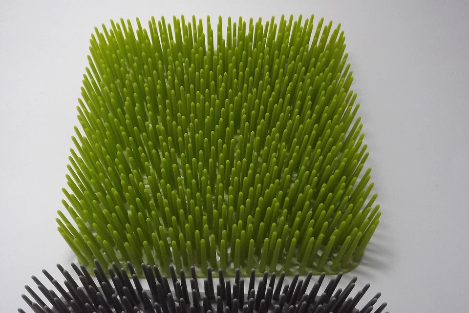 2 tapetes de secagem de bancada de cozinha racks verde e cinza panelas de gotejamento faltando - Imagem 2 de 4