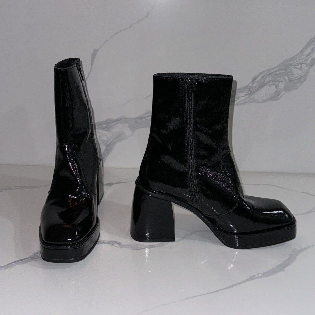 NEW Free People Ruby Platform Boots Bootie Black Women's 38 $278