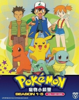 Pokemon Season 1-5 Complete Series (Vol.1-283 END) Anime DVD [English Dub]