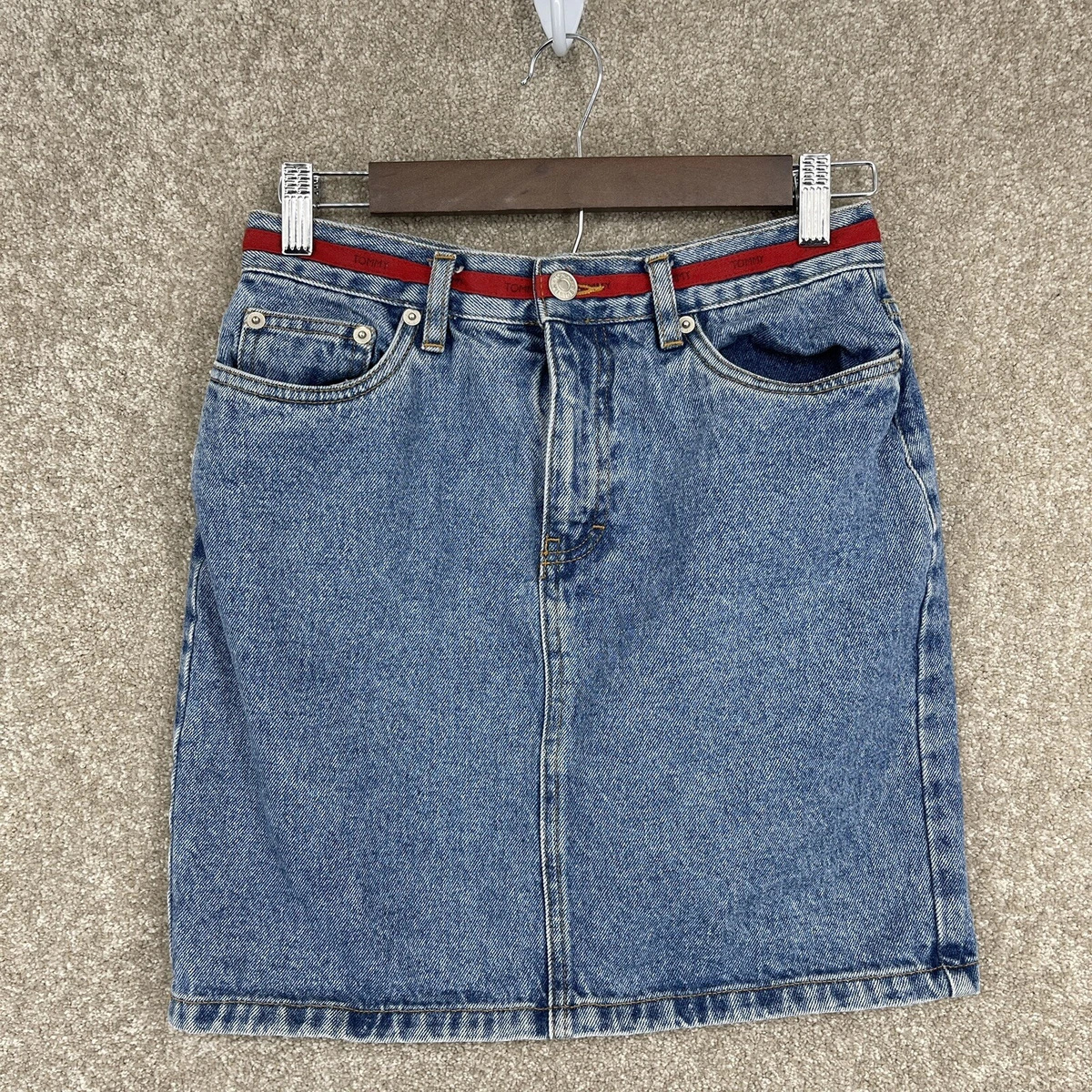 Jean skirt with red stripe 2025