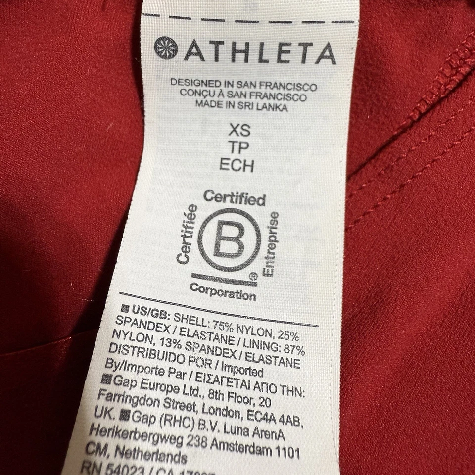 Sujetador deportivo Athleta para mujer Top corto rojo entrenamiento correr yoga CrossFit talla XS Foto 3 de 4