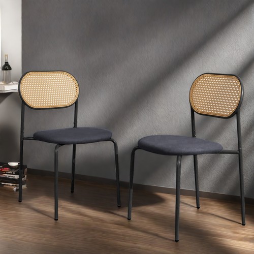 2X Korbstuhl Rattanstuhl Eßzimmerstuhl Esstischstuhl Flechtstuhl Loungesessel