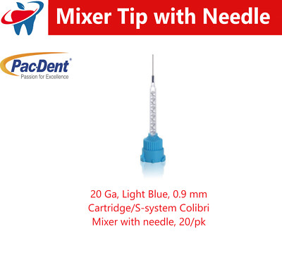 Dental HP Mix Tips 20 Ga, Blue, 0.9 mm Cartridge S-system Colibri C&B Mixing Tip