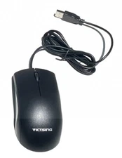VicTsing Wired USB Optical Computer Mouse Black 1-Count