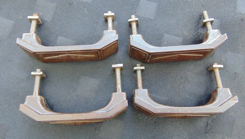 Juego de 4 manijas de cajón decorativas de baquelita Art Deco vintage Foto 2 de 4
