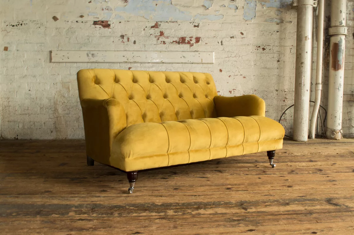 Mustard chesterfield armchair sales