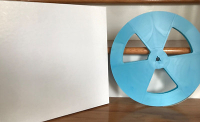 NEW Super-8 1200/1600 ft blue plastic reel & white box w/lid COMBO set for Elmo
