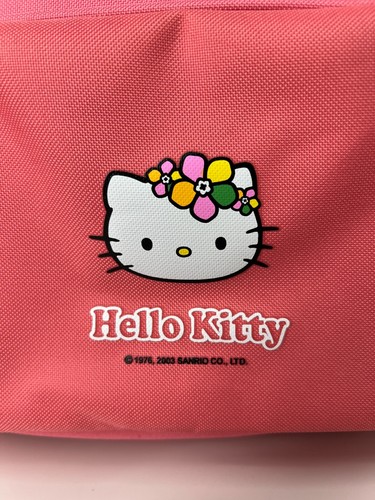 Hello Kitty pink travel make up bag case zip up mirror shoulder strap hand carry - Picture 2 of 24