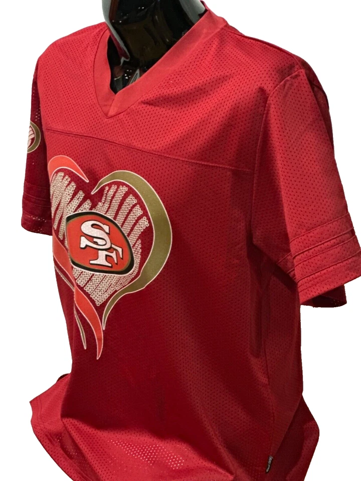 Пуловер San Francisco 49ers NFL одежда с сердечками — красный - Изображение 3 из 4