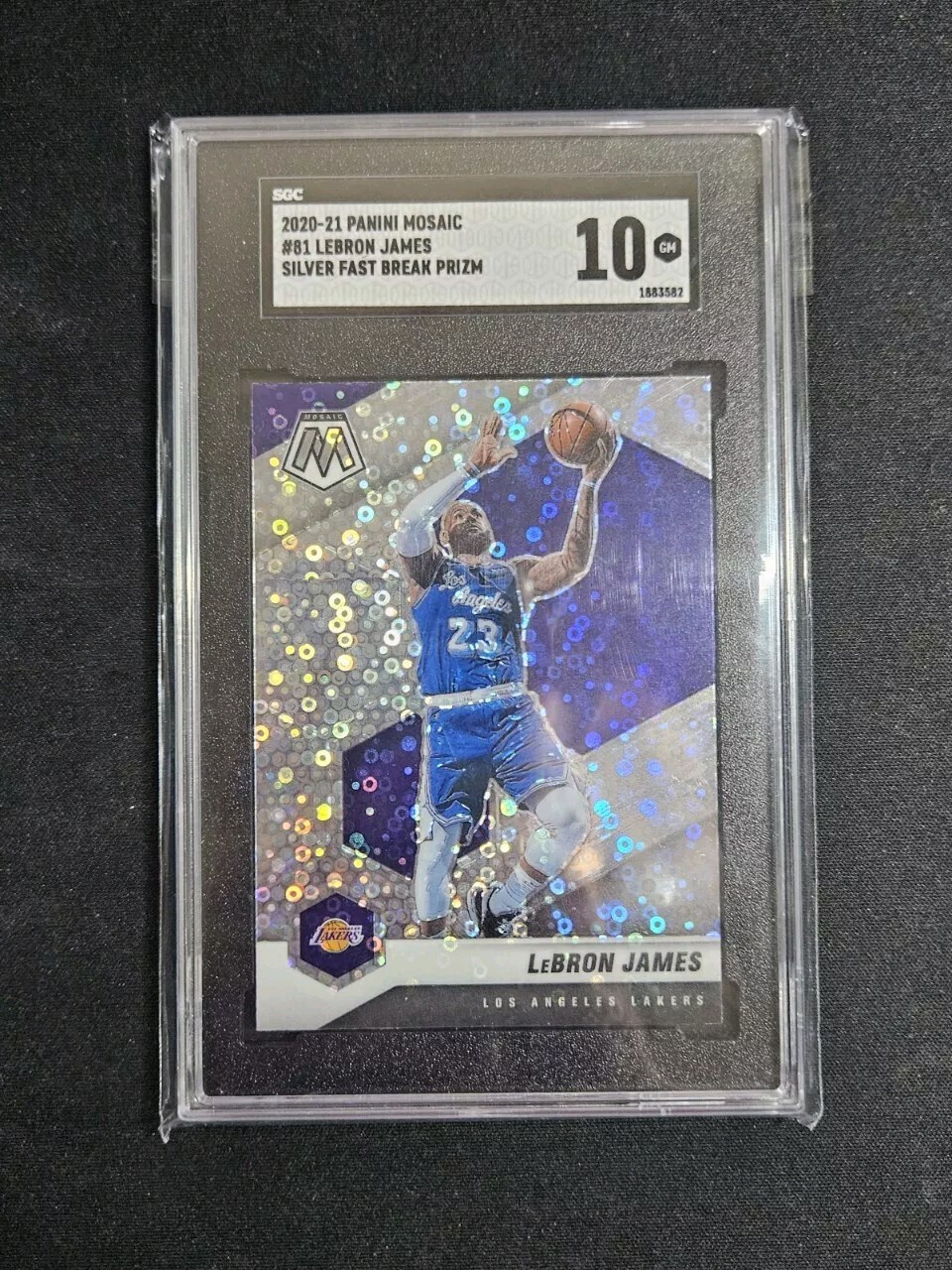 2020 Panini Mosaic Lebron James Silver Fast Break Prizm #81 - SGC 10