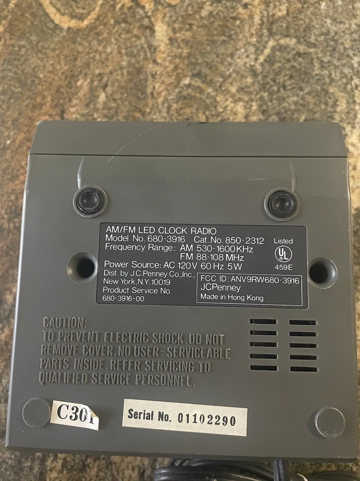 Reloj despertador vintage JCPenney madera grano LED radio AM/FM 680-3916 ¡Bonito! Hong Kong Foto 3 de 4
