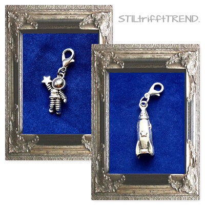 CHARM ANHÄNGER ASTRONAUT RAUMSCHIFF SPACE SHUTTLE RAUMFAHRT WELTALL silber