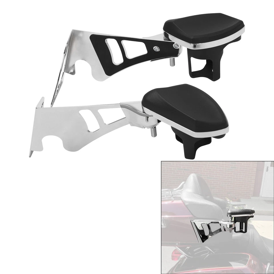 Passenger Armrests Arm Rests W/ Drink Holder Fit For Harley Electra Glide 97-13 - Image 2 of 4