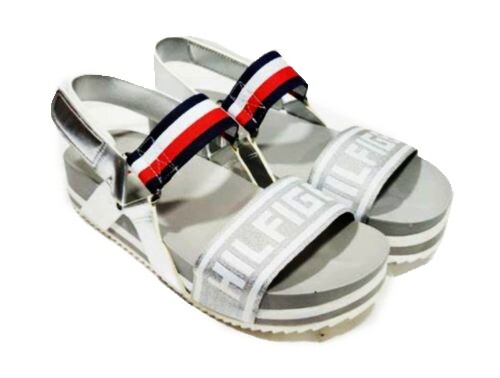 Tommy Hilfiger Women's Bekett Silver Platform Sandal Sandals Size 6-10 New - Picture 1 of 4