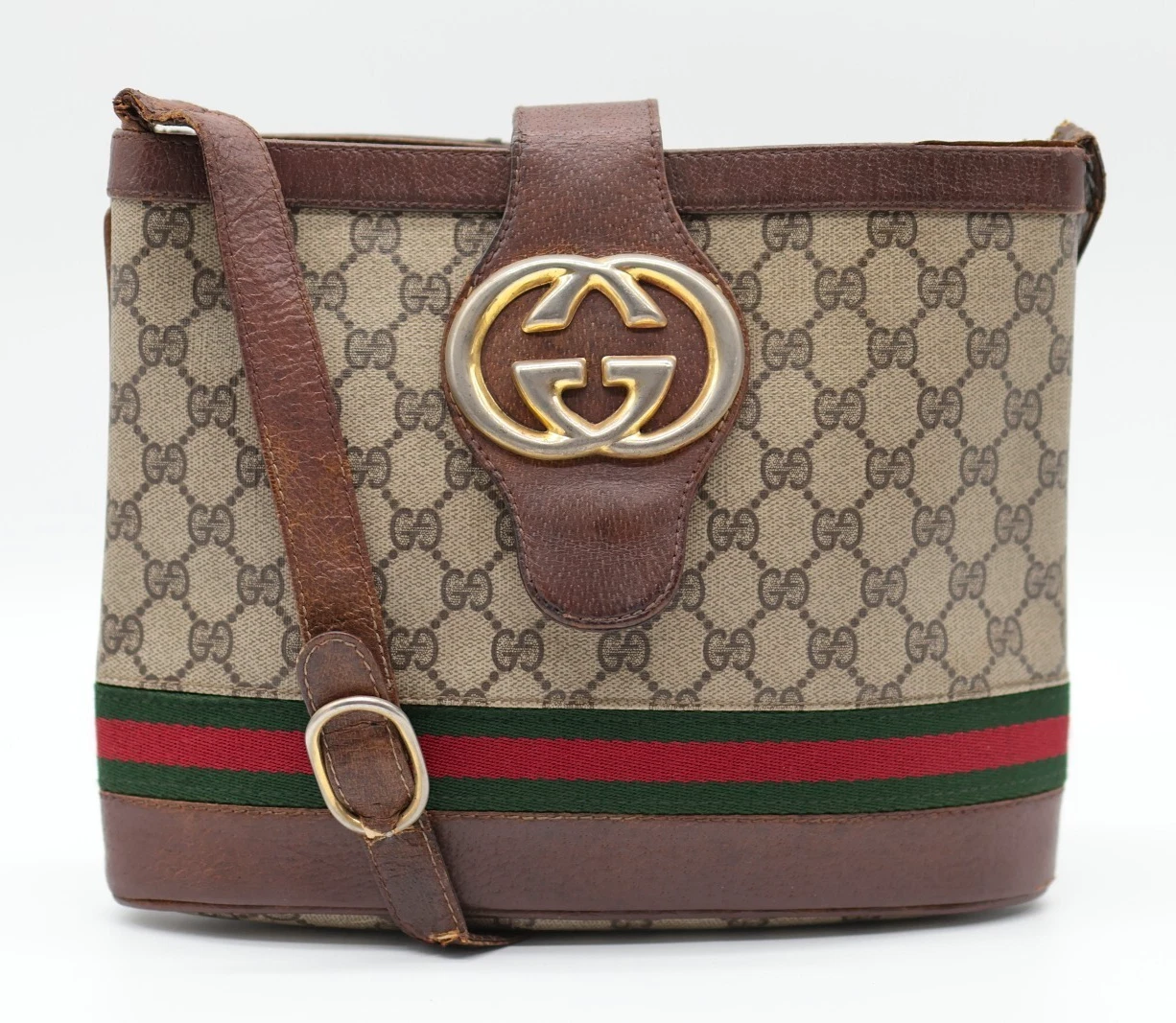 Sac à main vintage GUCCI PVC GG Supreme Sherry Line authentique
