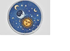 MOON SUN STAR CELESTIAL  Pendant on DIAMOND Cut 925 Sterling Silver 22" Chain