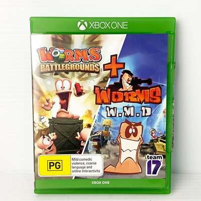 Worms Battlegrounds + Worms WMD - Xbox One - Tested & Working - Free Postage