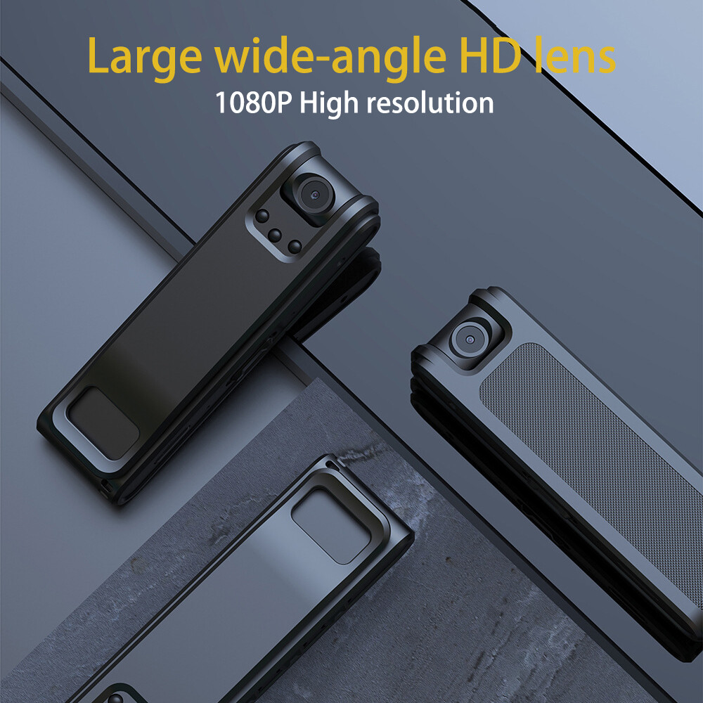 1080P HD 180° Video DVR IR Night Cam 10-hour Camcorder Mini Body Police Camera