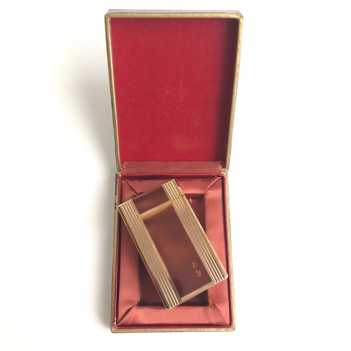 S.T. DUPONT LIGNE 1 VINTAGE LIGHTER JAPANESE LACQUER 18K GOLD PLATED RARE