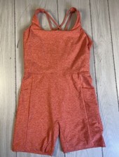 CALIA Women's Lustralux 5  Scoop Neck Bodysuit Aquatic Coral Heather S NWT