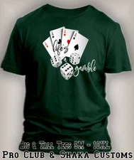 Mens Life's is a Gamble Sport Graphic Playing Cards Big & Tall Tee Shirt
