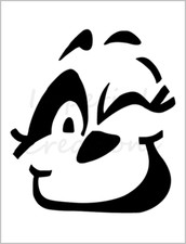 Ghost Face Smile Stencil Halloween Pumpkin Carving 8.5"x11" Reusable Sheet S733