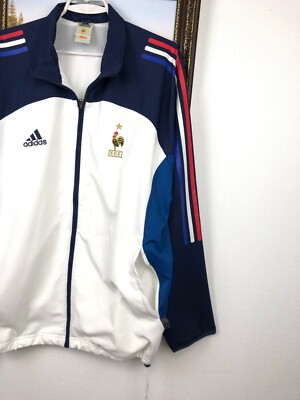 Vintage 90's Adidas France Football Jacket Soccer Track Top Mens