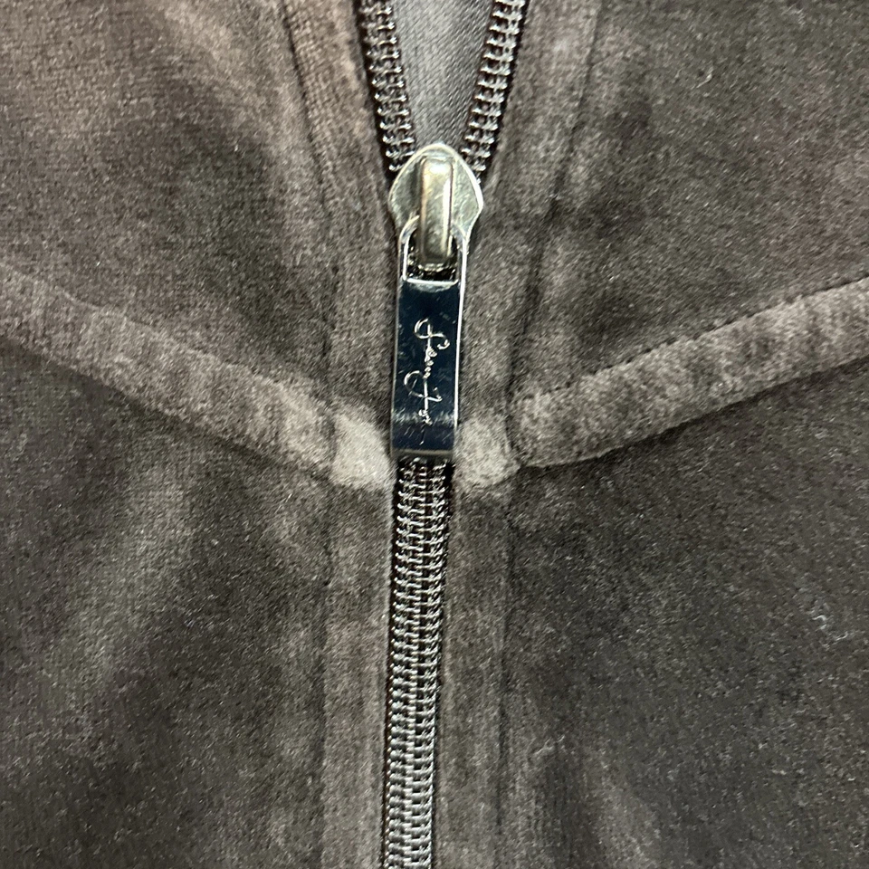 Traje de chándal Sean John con cremallera talla mediana marrón terciopelo difuso Foto 4 de 4