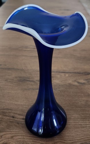 2 Blaue Glas Vasen/ Glas Service / Glas Dekoration 3803 - Bild 2 von 3