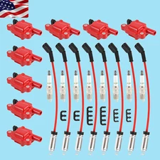 8x Ignition Coil & Spark Plug Wire For GMC Sierra Yukon Envoy Canyon V8 UF413