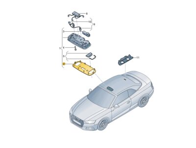 NEU AUDI A5 MK2 F5 INNEN- UND LESELICHTVERKLEIDUNG 8W7947133B6PS ORIGINAL
