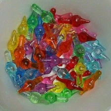 15 Vintage STARBURST Bulbs Ceramic Christmas Tree Lights Star Pegs *READ*