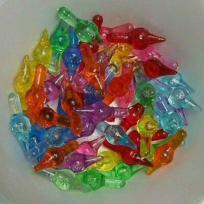 15 Vintage STARBURST Bulbs Ceramic Christmas Tree Lights Star Pegs *READ*