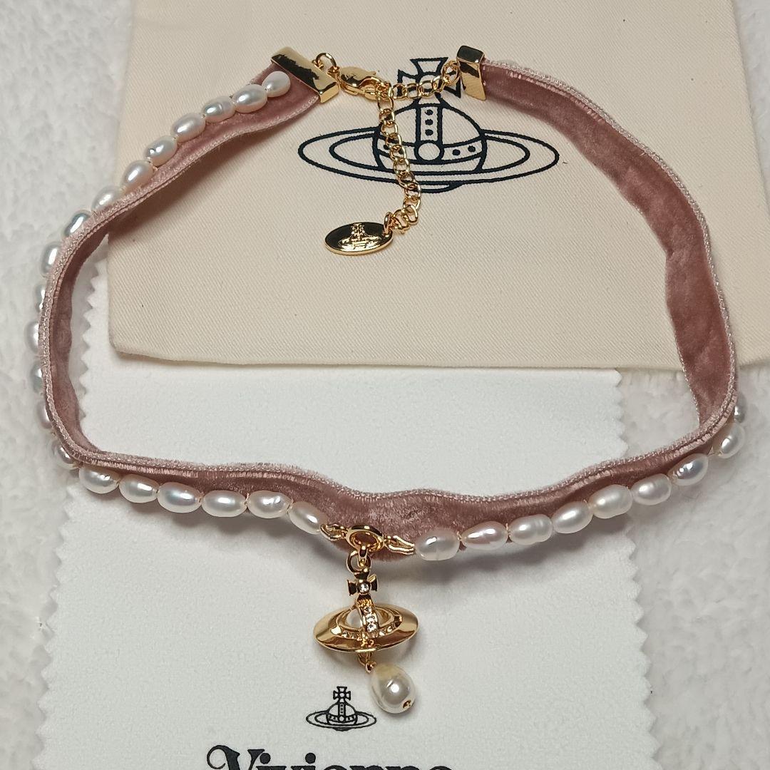 Vivienne Westwood Aleksa Orb Pearl Choker Necklace Pink IN Vivienne Westwood Aleksa Orb Pearl Choker Necklace Pink IN