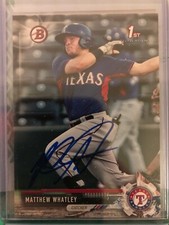Matthew Whatley Texas Rangers Bowman Draft 2017 BD-121 Autograph Card Auto
