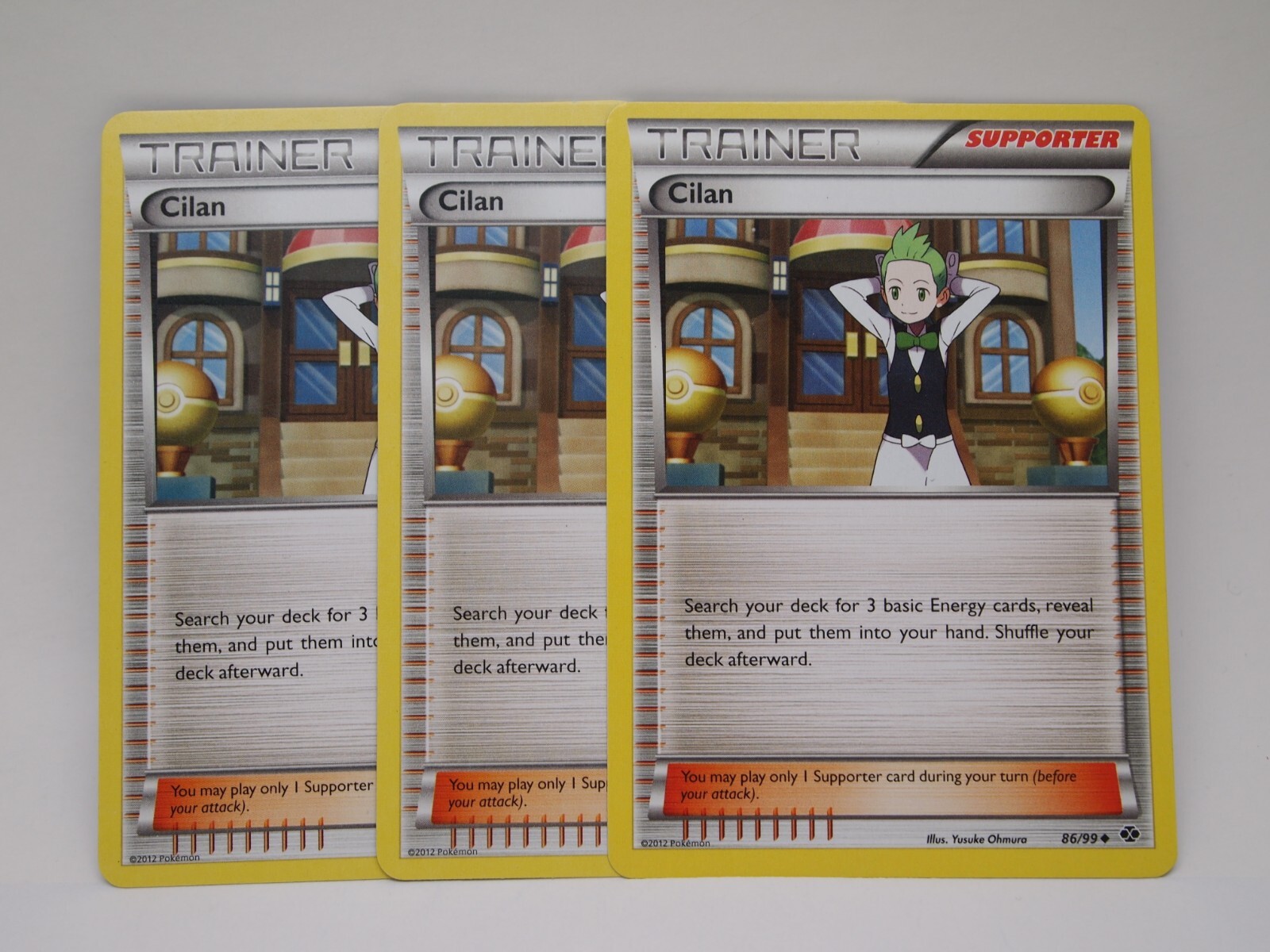 3x Pokemon TCG Cilan B&W Next Destinies 86/99 Regular Uncommon Card NM