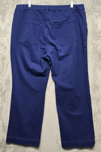 Quacker Factory Pants Womens 18W Blue Embellished Rhinestone Pull On - Picture 2 of 12