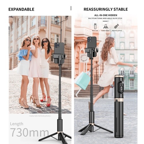 Universal Selfie Stick Phone Tripod Stand W/ Wireless Remote For iPhone Samsung - Zdjęcie 4 z 12