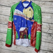 2016 Ugly Christmas Sweater Cycling Jersey - Made in the USA Medium