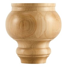 ONE- 4-1/2" x 4-1/2"- Turned Transitional Bun Foot