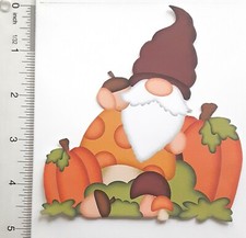 3D Fall Gnome Pumpkins Mushrooms Acorns Card Scrapbook Embellishment 3655