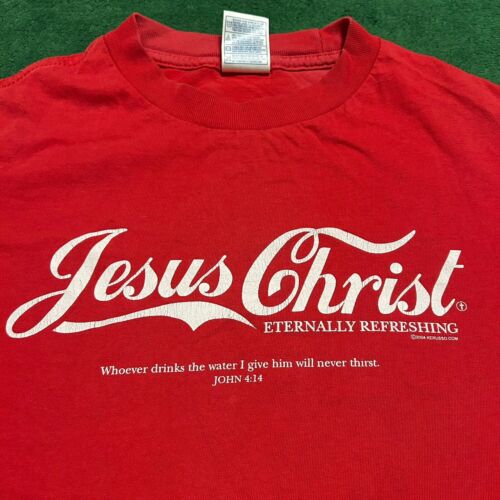 Vintage Y2K Jesus Christ Coca Cola Christian Religion T-Shirt Mens Size Small S - Picture 3 of 7