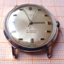 &Auml;ltere Armbanduhr TIMEX Handaufzug gebraucht defekt Unruhe OK WB4 7