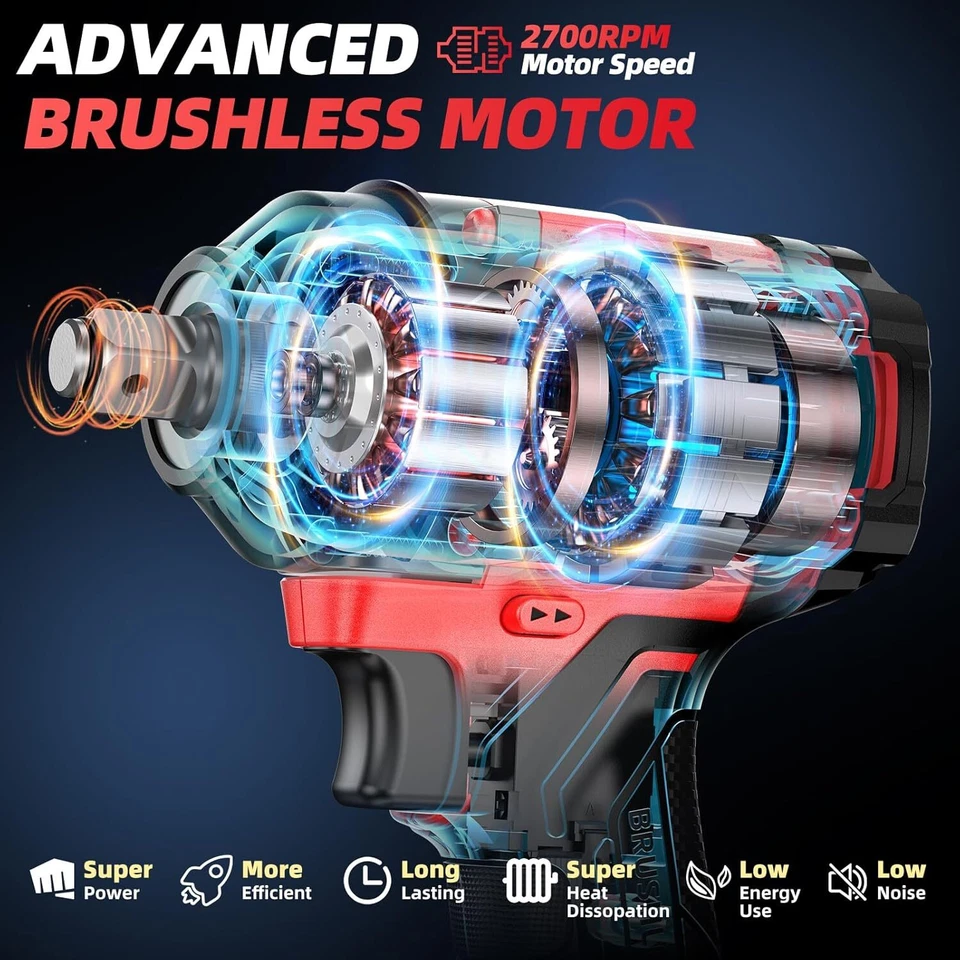 Avhrit 700Nm BürstenloserAkku-Bohrschrauber Schrauber mit 2x4.0Ah Akkus für Car - Bild 4 von 4