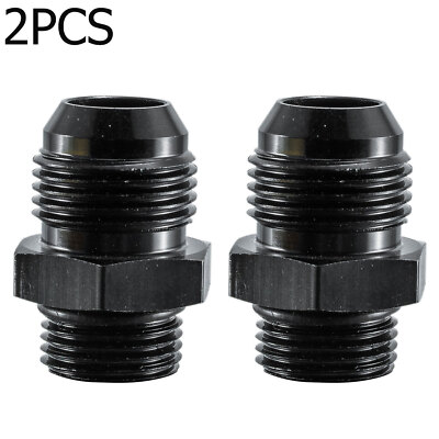 2PCS Aluminum 10AN Male Flare to 8AN ORB O-Ring Boss Adapter Fitting Black