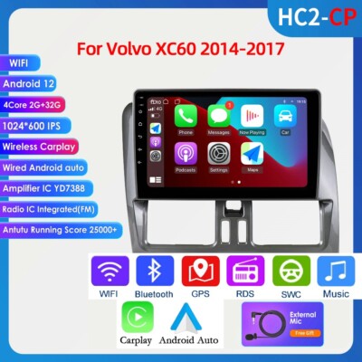 For Volvo XC60 2014-2017 Android 13.0 Car Stereo Radio GPS Navi Carplay 9''2+32GB