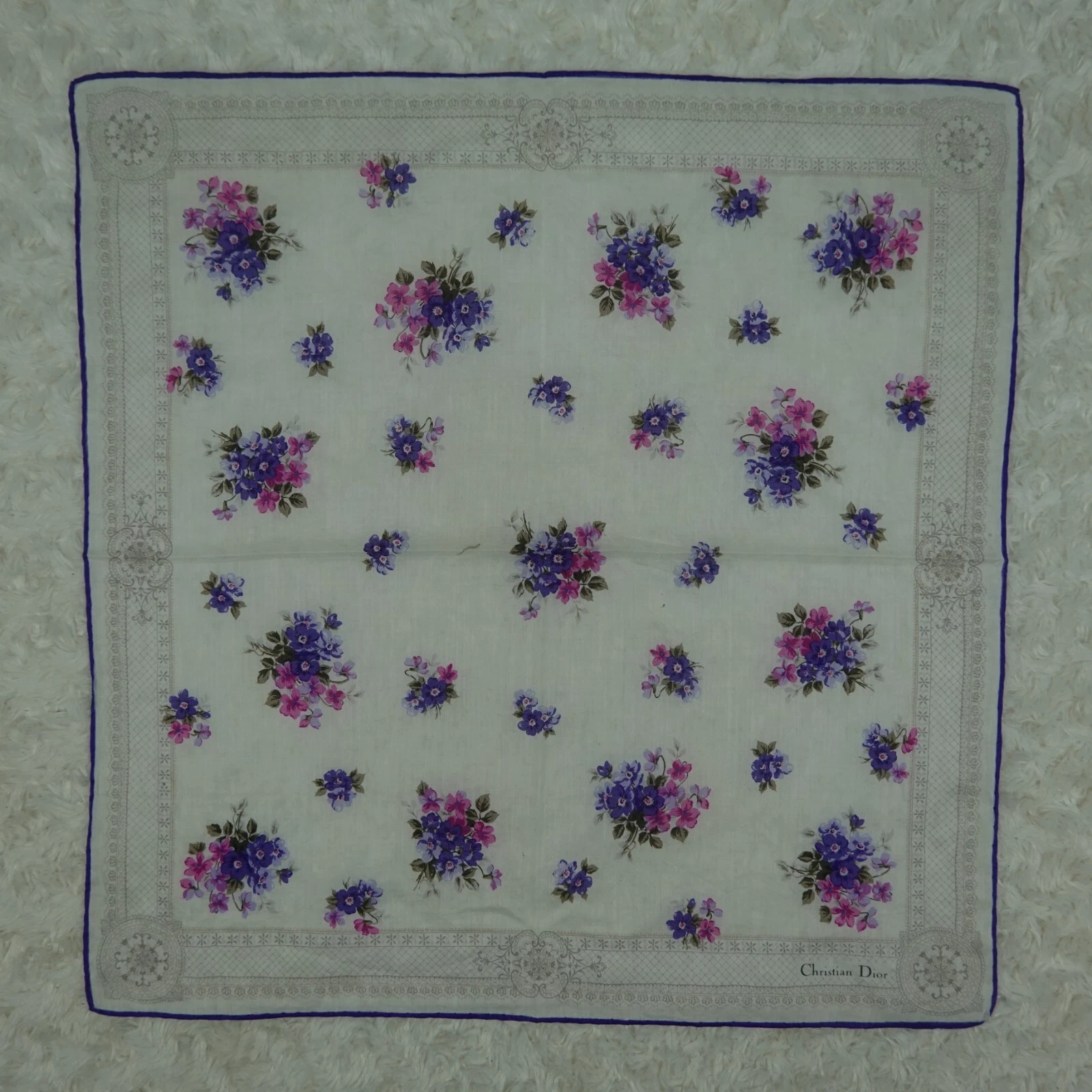 N918 CHRISTIAN DIOR Foulard coton foulards poche carré 18,5