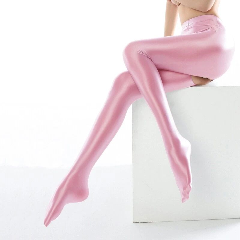 Damen Wetlook Glänzend Ouvert Strumpfhose Dessous Schritt offen Glanzstrumpfhose - Bild 4 von 4