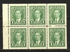 1937 #231b 1¢ KING GEORGE VI MUFTI ISSUE BOOKLET PANE F-VF